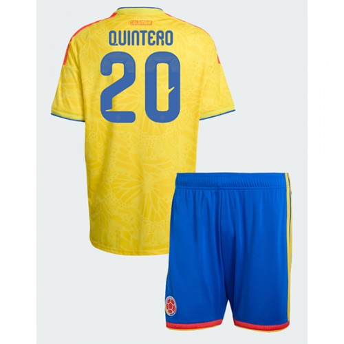 Colombia Juan Fernando Quintero #20 Hemmaställ Barn VM 2026 Kortärmad (+ Korta byxor)